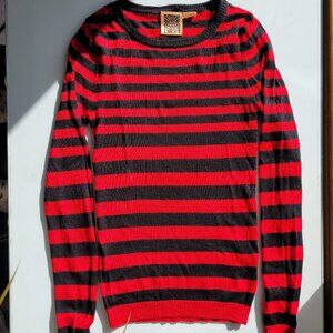 Vintage Biba Wool Black and Red Stripe Sweater Size S